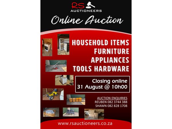 Household Items on Auction 26-31 AUGUST 2022